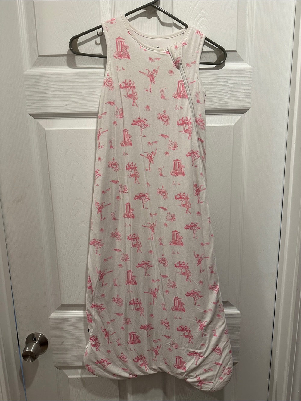 Kyte BABY White Sleep Sack with Pink Toile Print